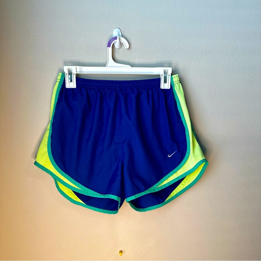 Blue and Green Nike Dri-Fit Running shorts. Size medium